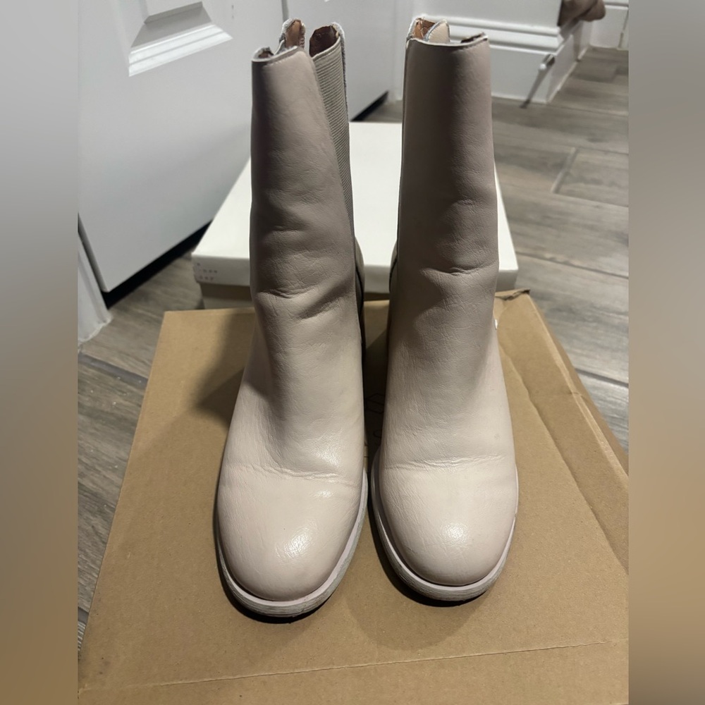 Chic Cream Heeled Boots for Women
